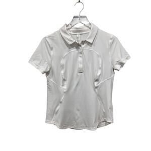 Lululemon Quick-Drying Short Sleeve Polo Shirt White Size 8 Golf Tennis